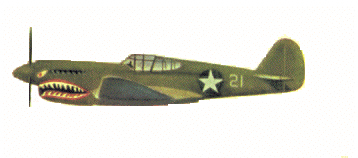 Drawing of a P-40 War Hawk similar to the type flown by the 99th
